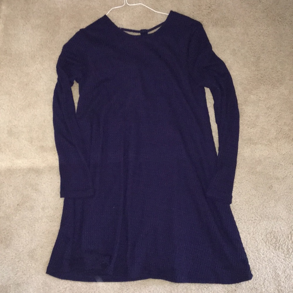 Navy long sleeve shift dress